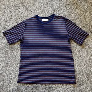 Icebreaker 150 Shirt Womens Medium Blue Stripe Tee Merino Blend Lightweight Tee